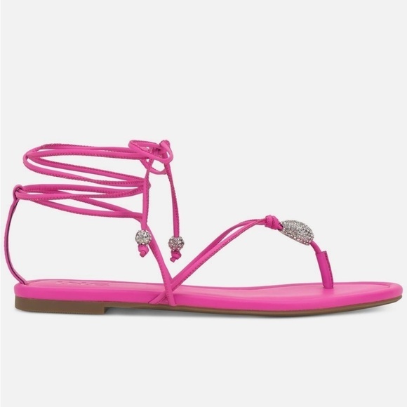 NWOT INC-Amilie Strappy Sandal Fuscia/Rhinestones Size 8 - Picture 3 of 5